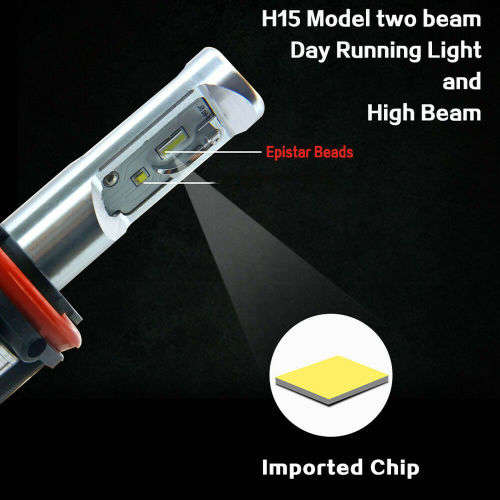 H15 LED 6000K Headlight Bulbs with Canbus kit