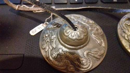 Tingsha Tibetan Bell (Chime) with Two Auspicious Tibetan 'Naga' Dragons