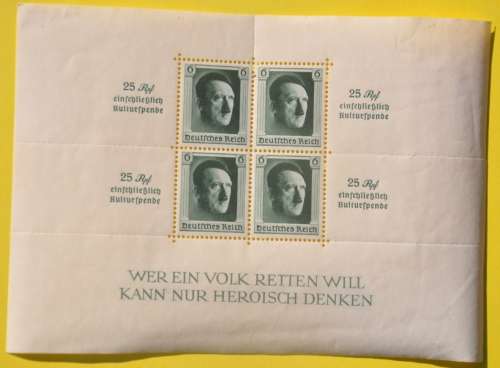 ORIGINAL THIRD REICH BLOCK 1937 - militaria collectible in stunning condition