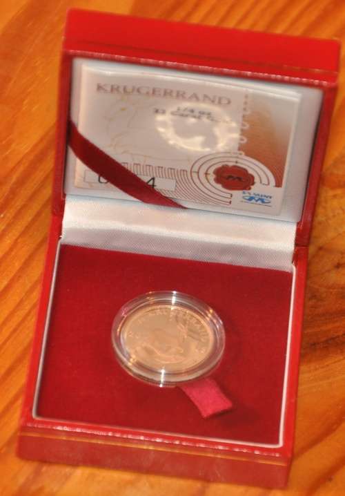 KRUGERRAND 1/4oz Gold PROOF COIN 2008 - SA MINT BOX & CERTIFICATE