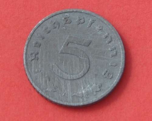 DEUTSCHES REICH 5 REICHSPFENNIG 1940 A - RARE ORIGINAL THIRD REICH NUMISMATIC COLLECTIBLE