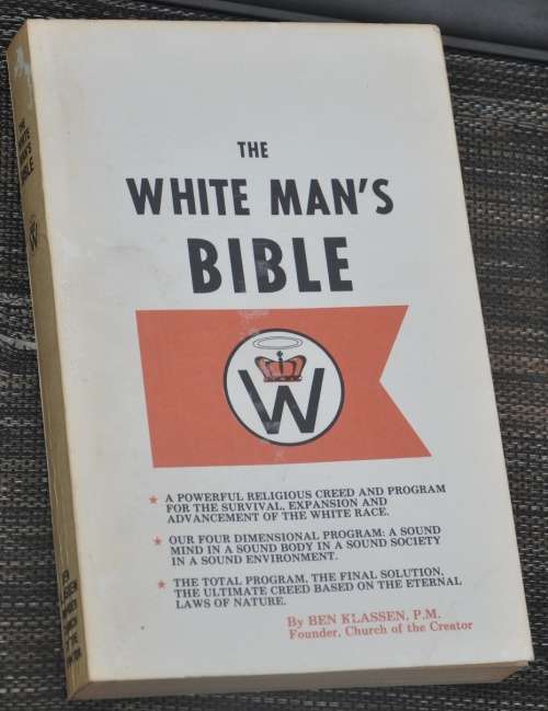 THE WHITE MAN'S BIBLE Church of the Creator - VERY RARE BIBLIOGRAPHICAL COLLECTIBLE