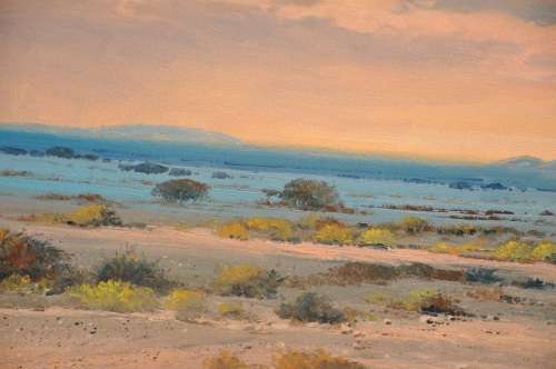 LOUIS AUDIE - SPITZKOPPE - large oil on canvas, framed - South African Artist (1935-2015)   PICK UP