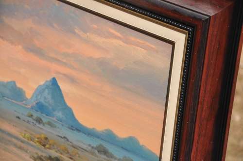 LOUIS AUDIE - SPITZKOPPE - large oil on canvas, framed - South African Artist (1935-2015)   PICK UP