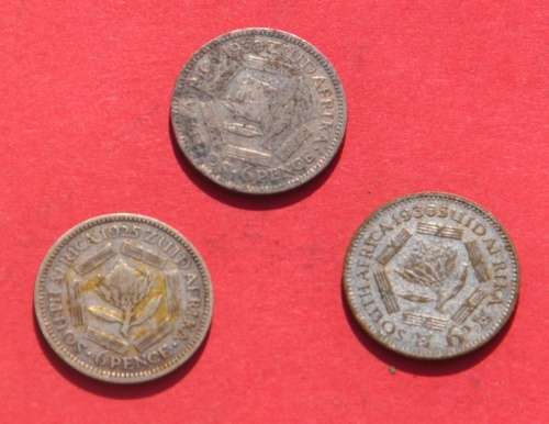 SIXPENCE 1925 1930 1936 6d - SCARCER YEARS OF BRILLIANT SOUTH AFRICAN NUMISMATIC COLLECTIBLES