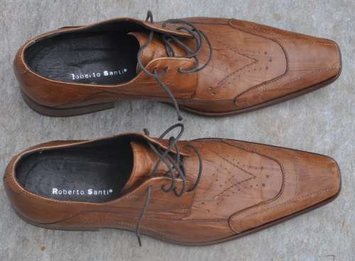 original ROBERTO SANTI leather shoes in brown for men