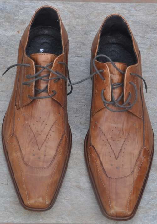 original ROBERTO SANTI leather shoes in brown for men