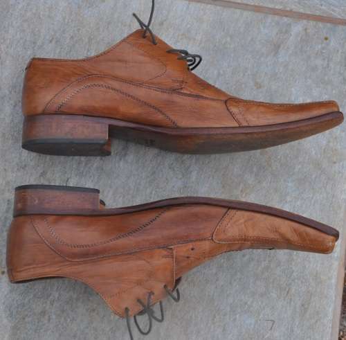 original ROBERTO SANTI leather shoes in brown for men