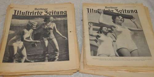FAMOUS CULTURAL WEEKLY - 35x Berliner Illustrierte 1937/38 - rare original THIRD REICH collectibles