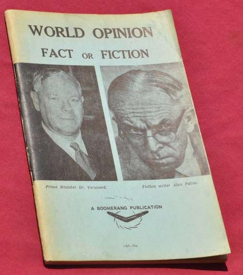 WORLD OPINION - FACT OR FICTION by Alan Paton - demanding Africana collectible