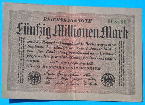 DEUTSCHES REICH 50 Millionen Mark 1923 GERMAN EMPIRE / GERMANY