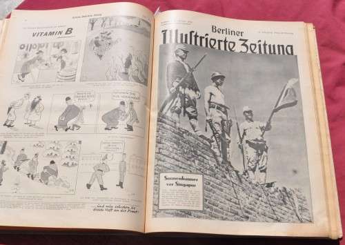 BERLINER ILLUSTRIERTE & DIE WEHRMACHT 1942 *privately bound* German THIRD REICH collectible