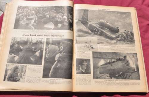 BERLINER ILLUSTRIERTE & DIE WEHRMACHT 1942 *privately bound* German THIRD REICH collectible