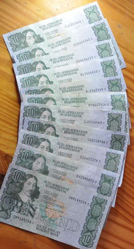 HUGE COLLECTION OF mainly DE JONGH BANKNOTES also Rissik, Stals, de Kock (see listing) 48 banknotes