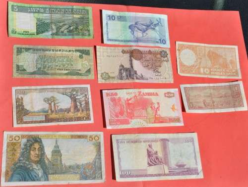 VERY LUCRATIVE BANKNOTE COLLECTION South Africa Norway Swaziland Kenya France Namibia Madagascar Egy