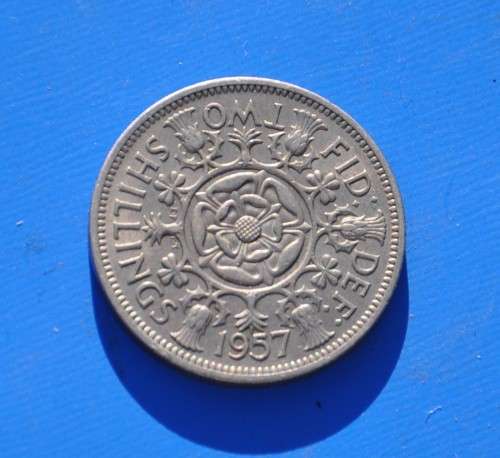 GREAT BRITAIN 2 Shillings 1957 ***lucrative numismatic collectible*** in EF+