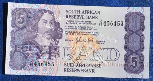 R5 1984 prefix X18, E/A, GPC de Kock, 3rd issue ***UNC*** replacement note