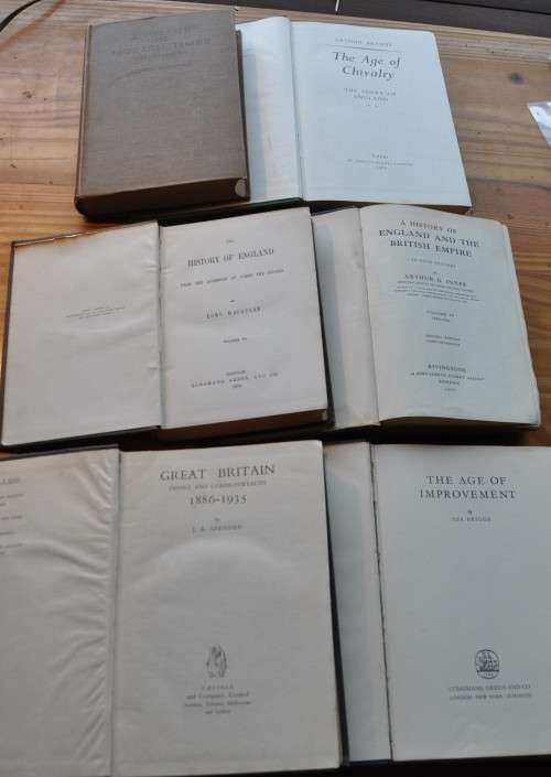 Rare joblot on BRITISH AND ENGLISH HISTORY, late 19th to early 20th century, 6 antiquarian books