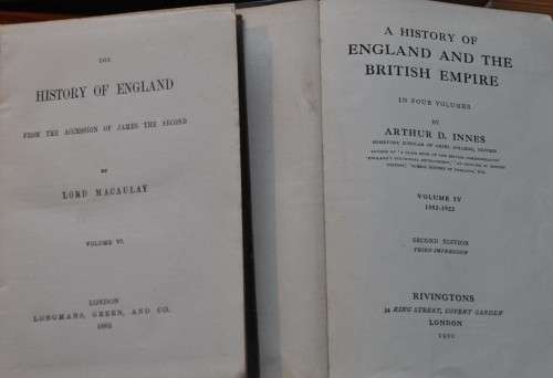 Rare joblot on BRITISH AND ENGLISH HISTORY, late 19th to early 20th century, 6 antiquarian books