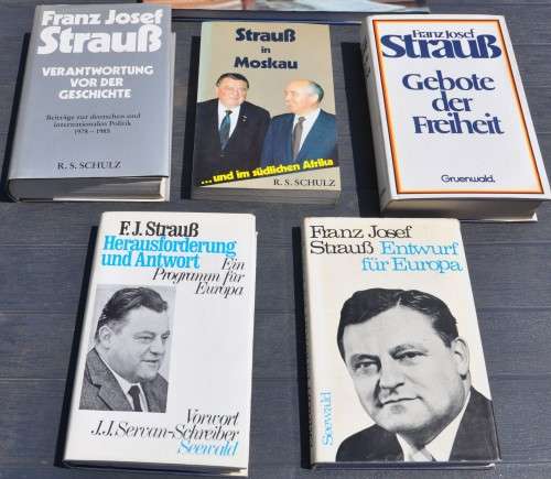 Collection of Biographies on FRANZ JOSEF STRAUSS, famous Bavarian Minister-President, friend of RSA
