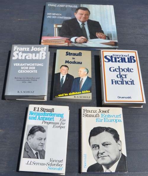 Collection of Biographies on FRANZ JOSEF STRAUSS, famous Bavarian Minister-President, friend of RSA