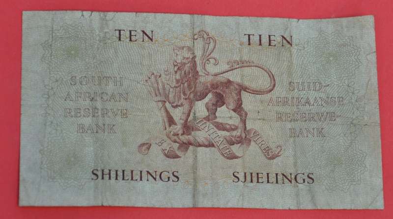 10 Shillings 1951, prefix A/61, A/E, MH de Kock, 3rd issue