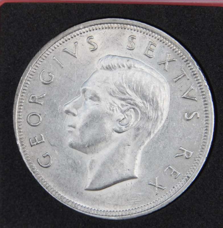 5 Shillings 1950, CROWN, uncirculated with bag marks and hairlines