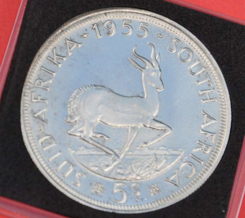 5 Shillings 1955, CROWN, almost brilliant uncirculated