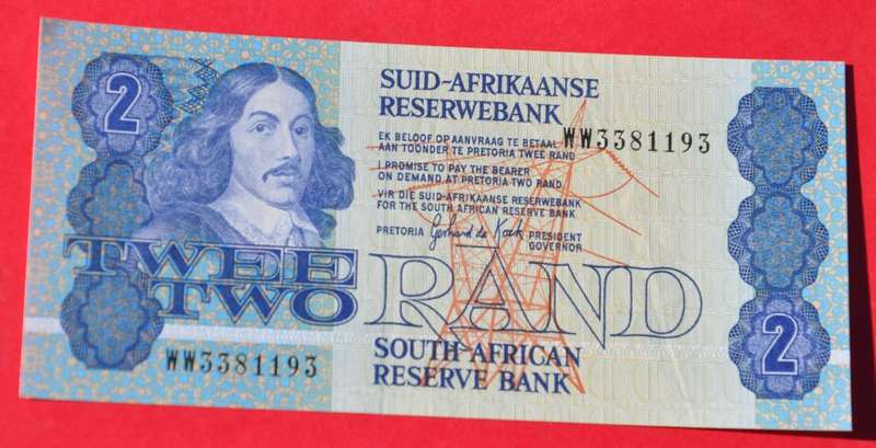 R2 1983, prefix WW, A/E, Gerhard de Kock, 3rd issue, replacement note ***EF***