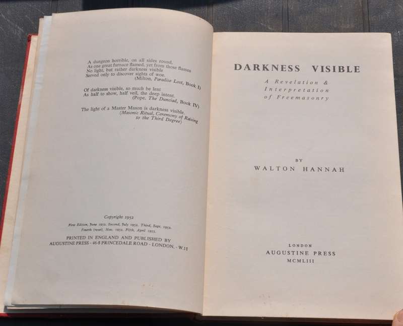 DARKNESS VISIBLE A Revelation & Interpretation of Freemasonry [1953]
