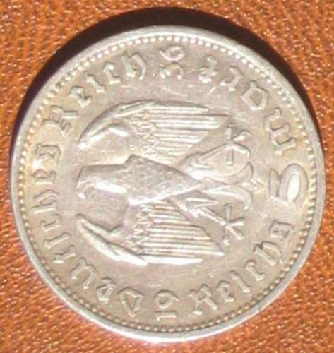 DEUTSCHES REICH - 5 SILVER REICHSMARK 1936 A - Rare German 90% Silver Coin