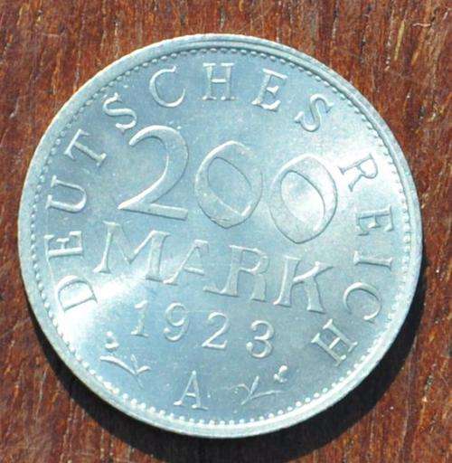 DEUTSCHES REICH 200 Mark 1923 A - Rare German Coin aUNC - SCARCE IN THIS TOP CONDITION