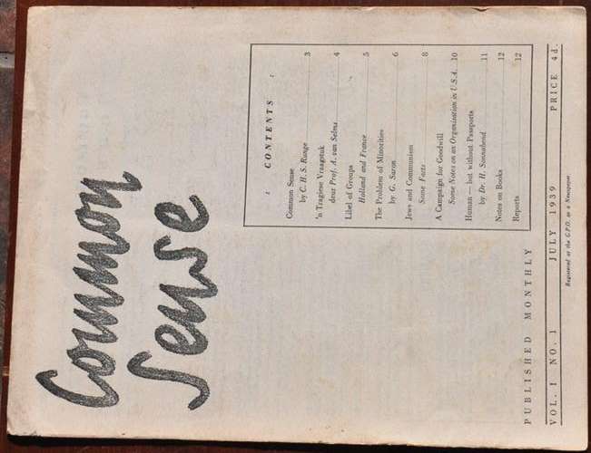 AFRICANA COLLECTIBLES: Common Sense July 1939 FIRST EDITION
