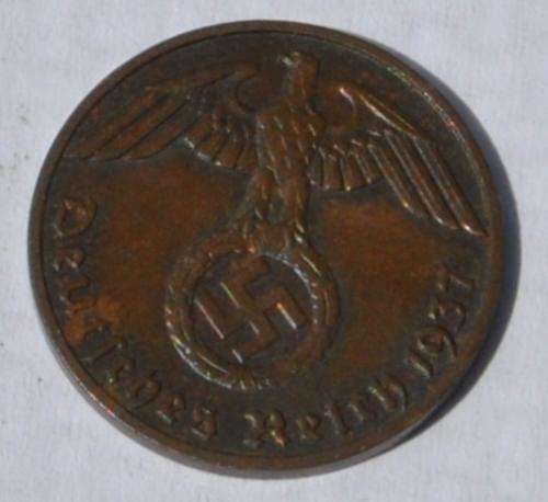 DEUTSCHES REICH - 1 REICHSPFENNIG 1937 F - Very rare numismatic Germany collectible in top condition