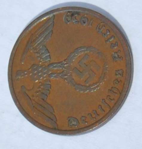 DEUTSCHES REICH - 1 REICHSPFENNIG 1939 A - rare German Third Reich numismatic collectible