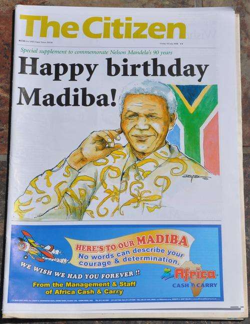 MANDELA 90th BIRTHDAY - THE CITIZEN - Complete newspaper never used