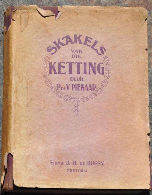 SKAKELS VAN DIE KETTING (1929), eerste uitgawe, stofomslag