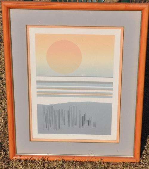 "Sea and Sky" by R. MARKS signed, limited edition no 12/200 , framed - PICK UP POSSIBLE