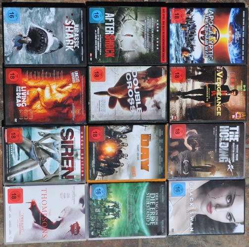 12 ORIGINAL DVDs - mainly horror, most of them age restriction 18 - Rare in South Africa