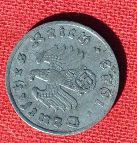 DEUTSCHES REICH - 1 REICHSPFENNIG 1942 A -  Rare German 100% Pewter Coin in excellent condition