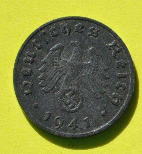 DEUTSCHES REICH - 1 REICHSPFENNIG 1941 A - Rare German 100% Zinc Coin TOP NUMISMATIC COLLECTIBLE