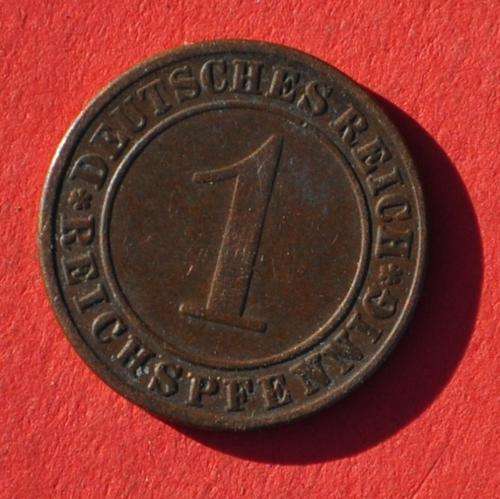 DEUTSCHES REICH 1 REICHSPFENNIG 1936 A Rare German 95% Copper Coin ORIGINAL THIRD REICH COLLECTIBLE