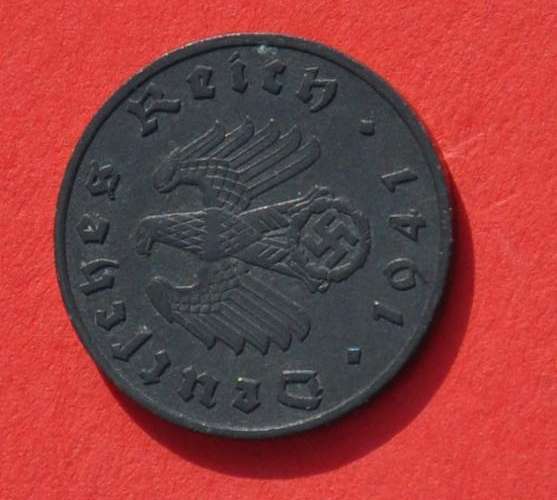 DEUTSCHES REICH 1 REICHSPFENNIG 1941 A - ORIGINAL Rare German 3rd Reich 100% Zinc Coin TOP CONDITION
