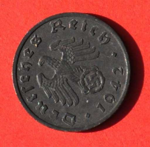 DEUTSCHES REICH - 1 REICHSPFENNIG 1942 A - Rare German 100% Zinc Coin TOP NUMISMATIC COLLECTIBLE
