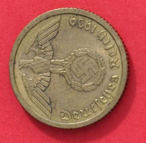 DEUTSCHES REICH  10 REICHSPFENNIG 1939 A rare German Aluminiumbronze Coin TOP NUMISMATIC COLLECTIBLE
