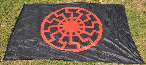 SCHWARZE SONNE FLAG - (wall flag) - esoteric insider flag Schutzstaffel Thule Third Reich Tibet