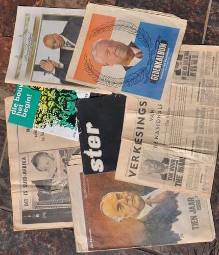 Collection of documents / newspapers - From dr. Verwoerd to Zuma  -  BRILLIANT AFRICANA COLLECTIBLES