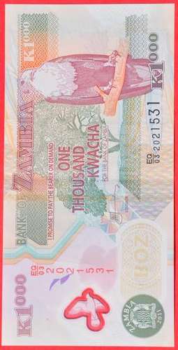1000 Kwacha ZAMBIA  ef-unc