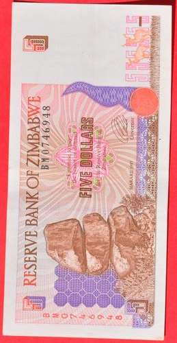 5 Dollars ZIMBABWE 1997  ef-unc