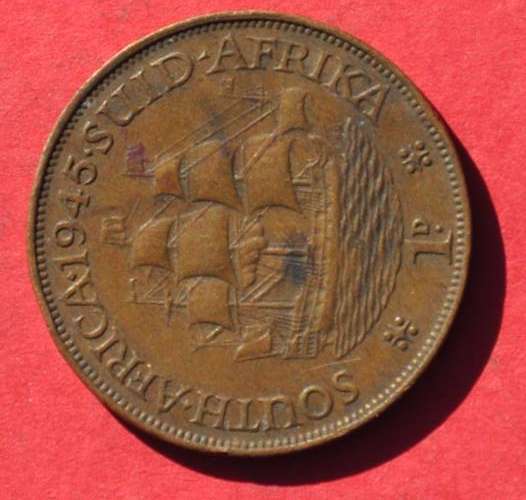 SOUTH AFRICA 1 Penny 1945 - CONDITION!!!